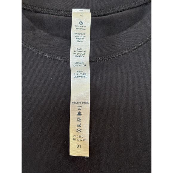 Lululemon Run Ice Queen Womens Black Long Sleeve Athletic Tee Reflective Logo 2 - Picture 7 of 11